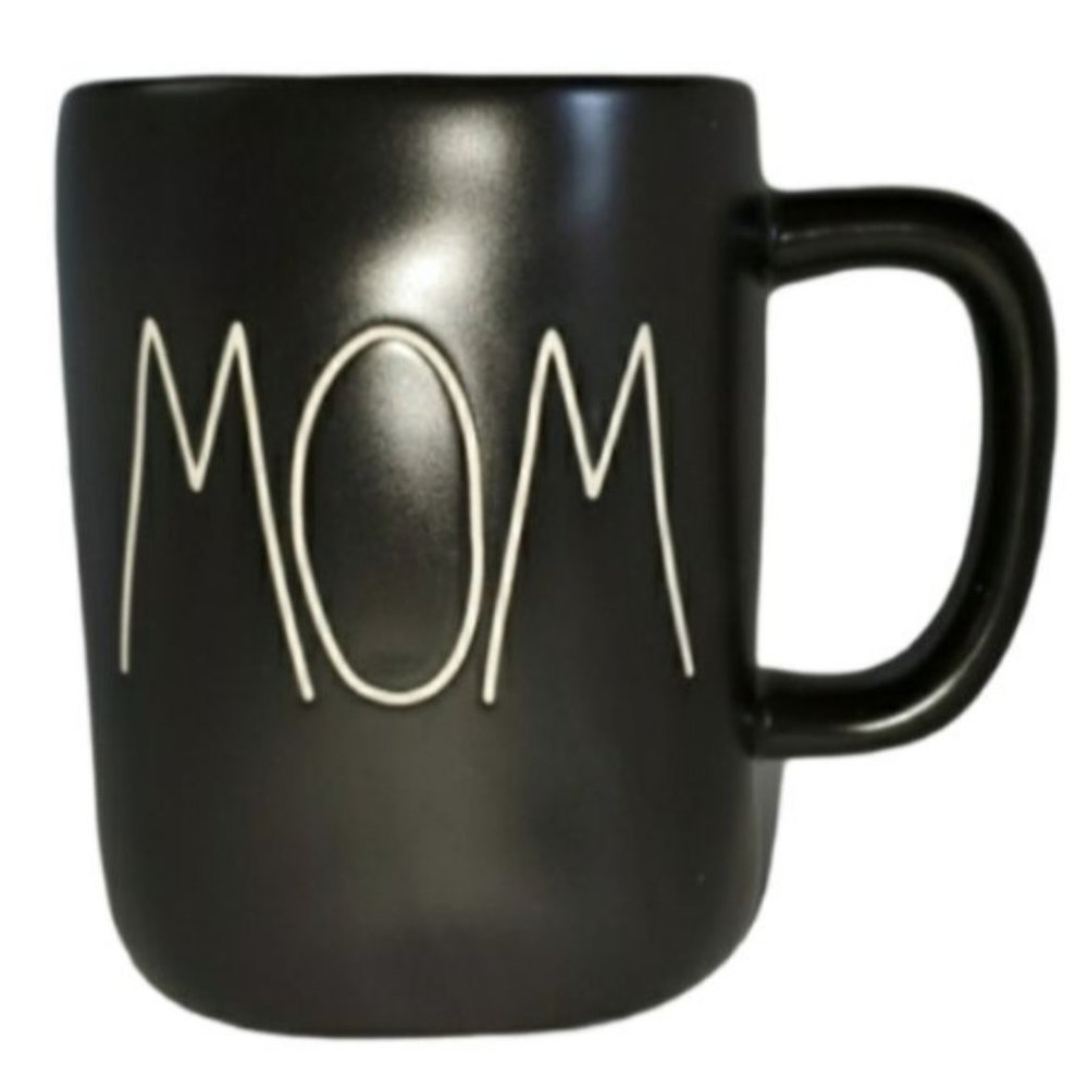Black CERAMIC Mom Rae Dunn Cup Mug Black Coffee Tea New